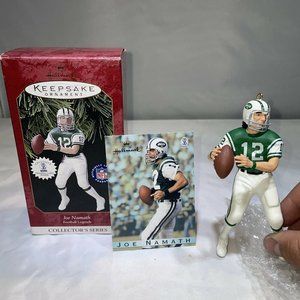VINTAGE 1997 Hallmark JOE NAMATH Keepsake Ornament & Card Football Legends Jets